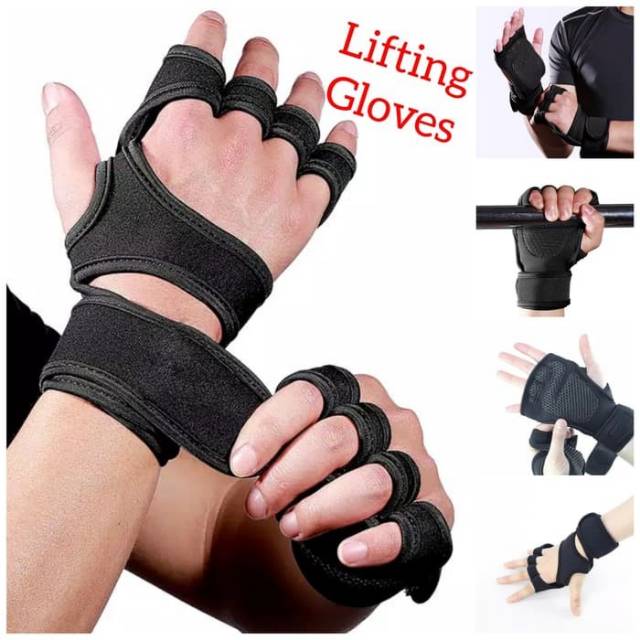 Sarung Tangan Fitness - Gym Gloves Angkat Beban Strap Hand Lifting