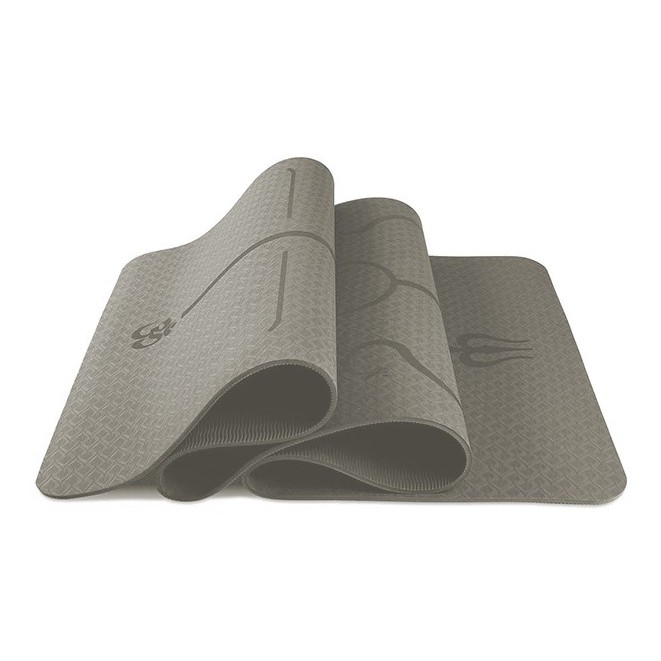 MIISOO NBR Matras Yoga Mat 10mm gym Karpet Senam Yogamat Anti Slip-TPE ABU GARIS