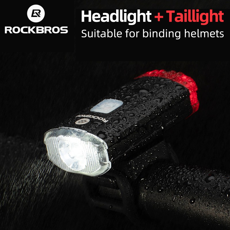 Rockbros Lampu Sepeda Depan dan Belakang USB Rechargeable 100 Lumens - YQ-TD100LM - Black