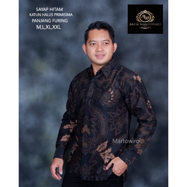 Kemeja Batik SAYAP HITAM Full Furing Katun Halus High Quality