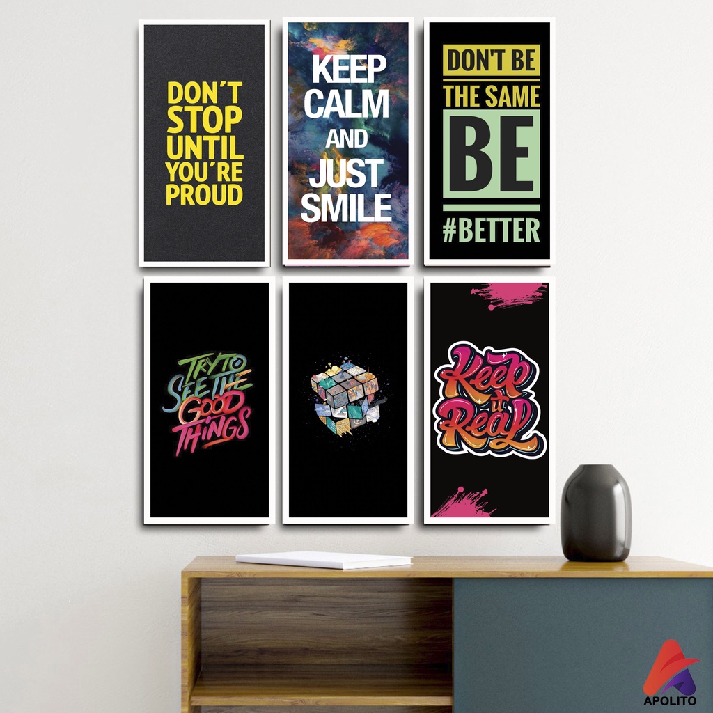 HIASAN DINDING QUOTE MOTIVASI (10X20CM) WALL DECOR PAJANGAN DINDING POSTER KAYU RUANGAN