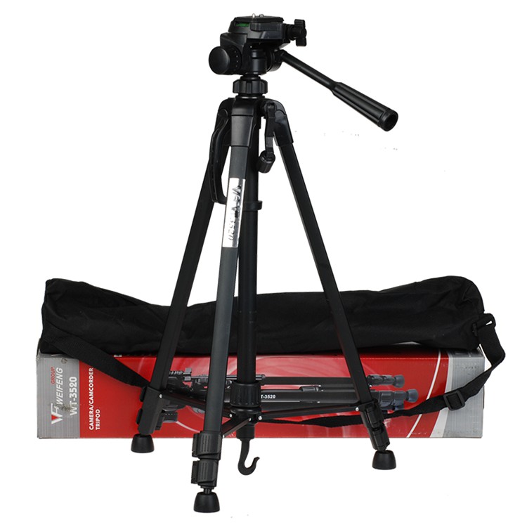 TRIPOD BLACK WEIFENG WT - 3520 PREMIUM ORIGINAL 3520 PORTABLE LIGHTWEIGHT KAMERA HANDPHONE