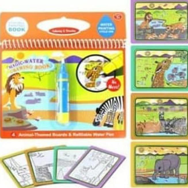 

yv5x water doodle book magic water drawing book 7 variasi buku gambar ajaib - animals qss4