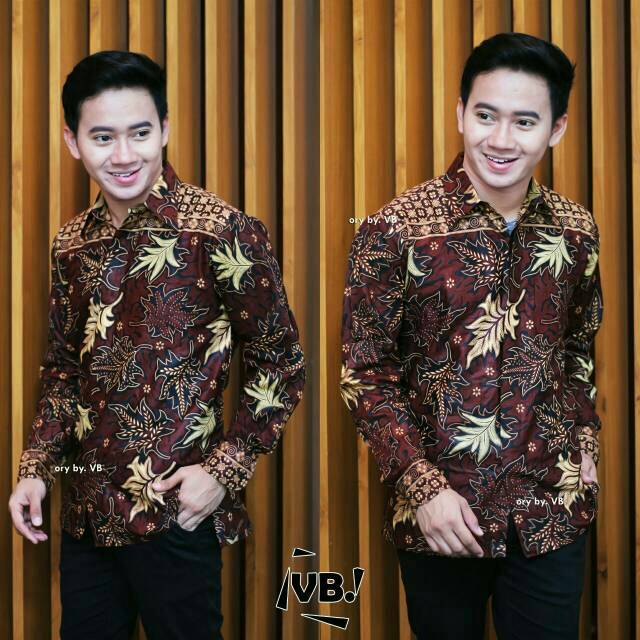 Kemeja Batik Pria Ppbtk07 Modern Lengan Panjang Casual Modis Trendy Masa Kini M L Xl Asli Pekalongan