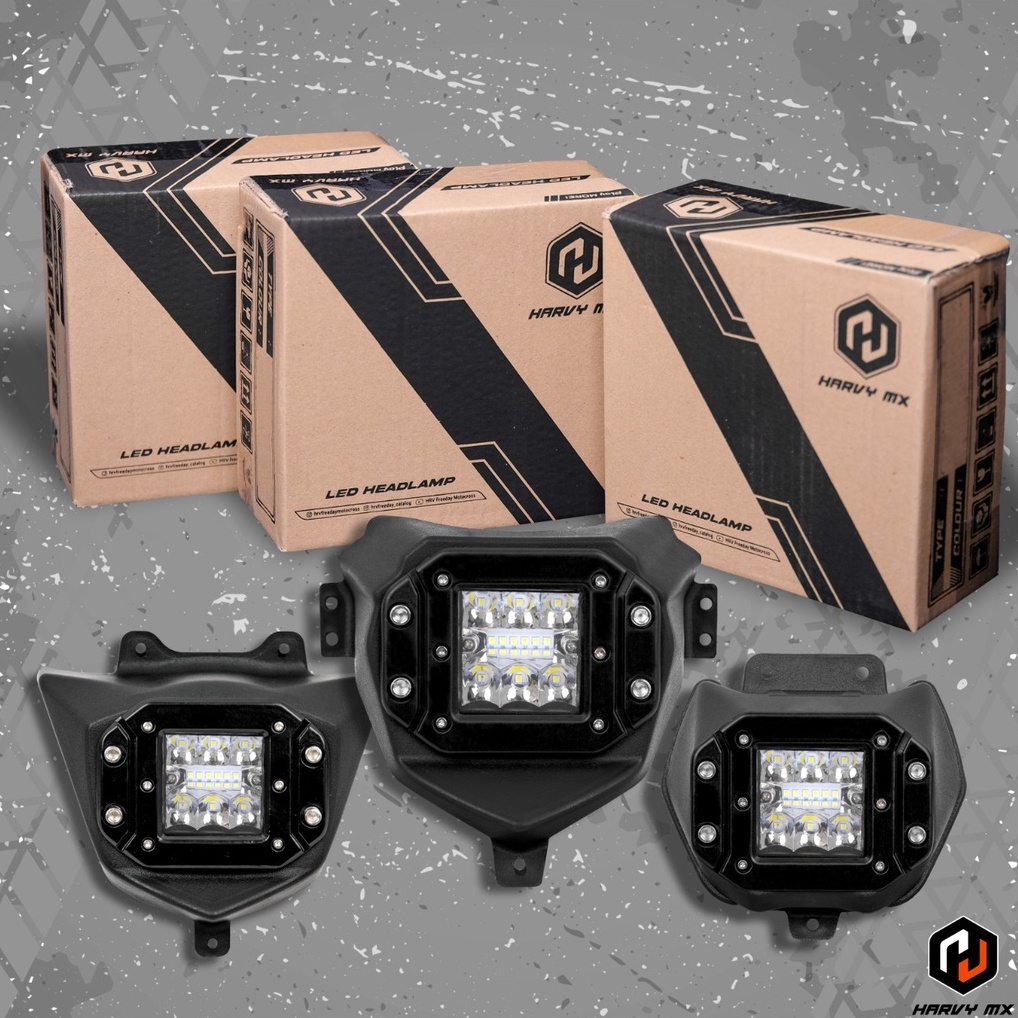 LAMPU DEPAN REFLEKTOR HEAD LAMP LED 8 MATA JELLY KLX 150 BF D TRACKER CRF 150 L WR 155 HRV