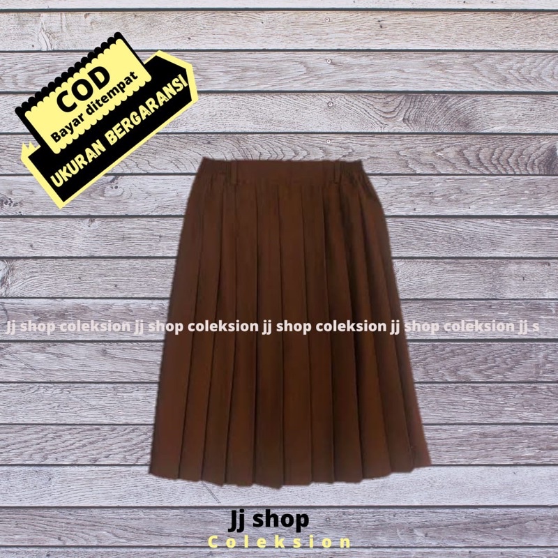 SERAGAM SEKOLAH ROK PRAMUKA PENDEK (SELUTUT)  REMPEL LIPIT ROK PRAMUKA ROK REMPEL SD , SMP, SMA