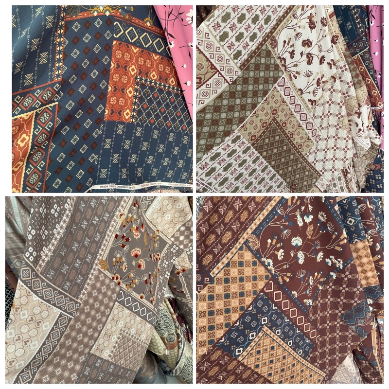 Bahan Kain Pradacrepe Amandaa / bahan gamis seragam sarimbit / kain meteran murah