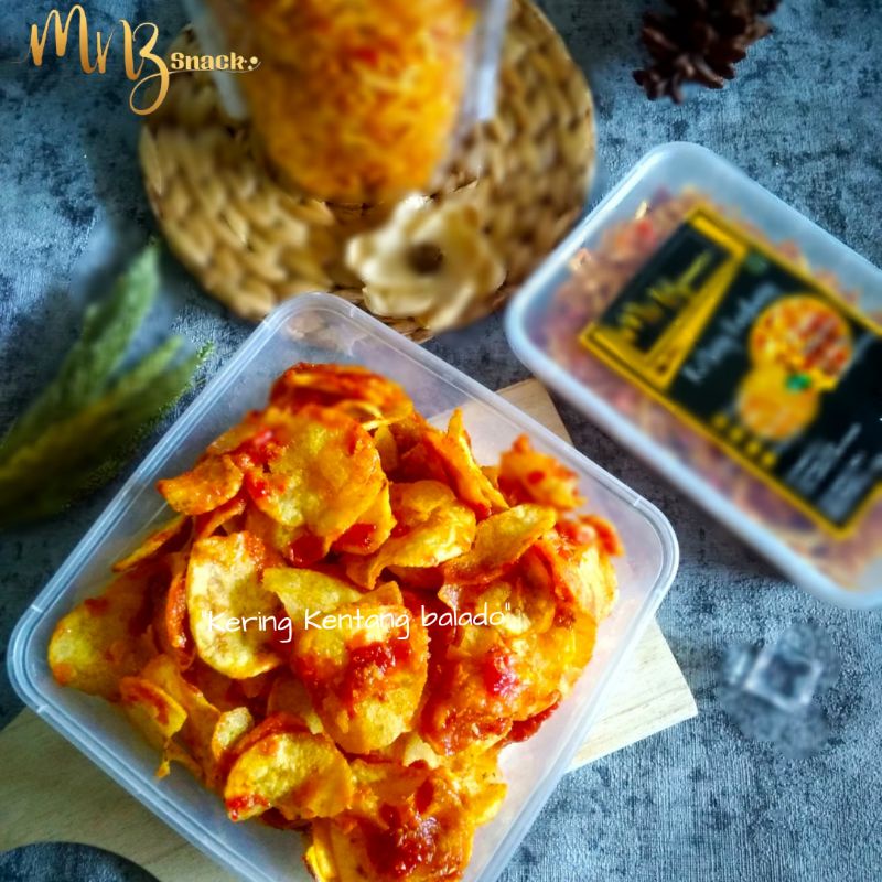 

Keripik Kentang Balado kering kentang 250gr kentang Garing snack cemilan kentang mustofa kentang sam