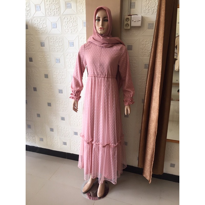 gamis tulle dot