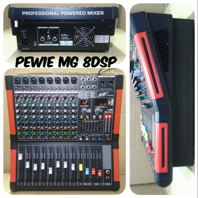 POWER MIXER 8 CHANNEL PEWIE MG 8DSP PROFESIONAL POWERED MIXING