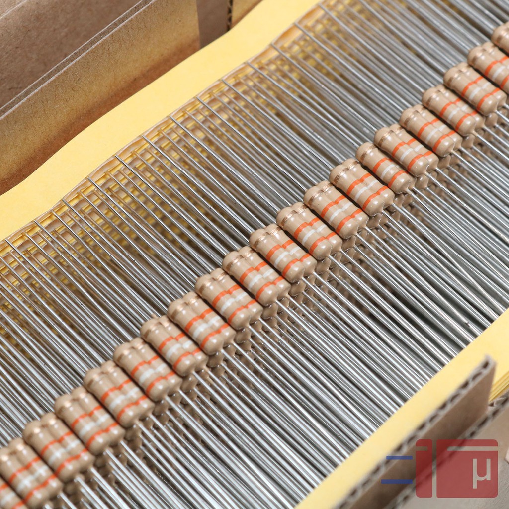 x10 Resistor 39K 1/2W Karbon 5% Taiwan Kaki Tembaga