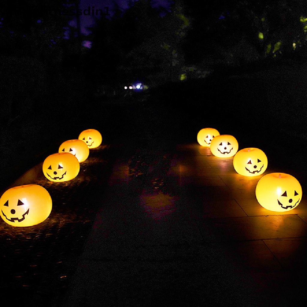 5 Pcs Balon Latex Bentuk Labu Halloween Dengan Lampu Led Untuk Dekorasi Pesta