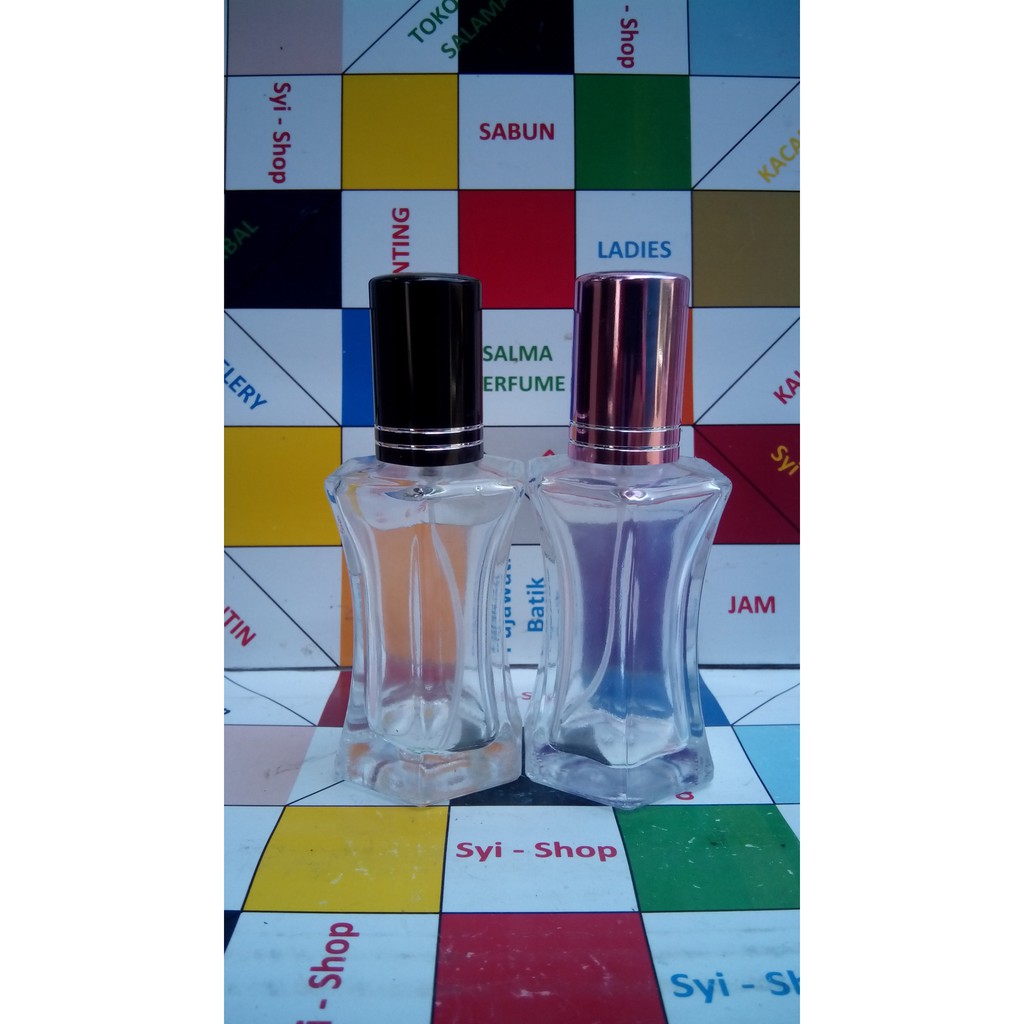 Botol Parfum Spray 23 ml Kaca Segi Enam