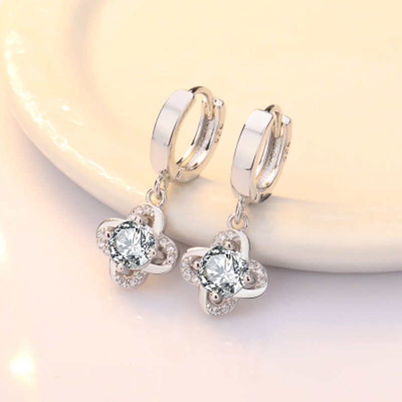 925 anting perak sterling anting-anting wanita dengan perhiasan fashion berlian-G