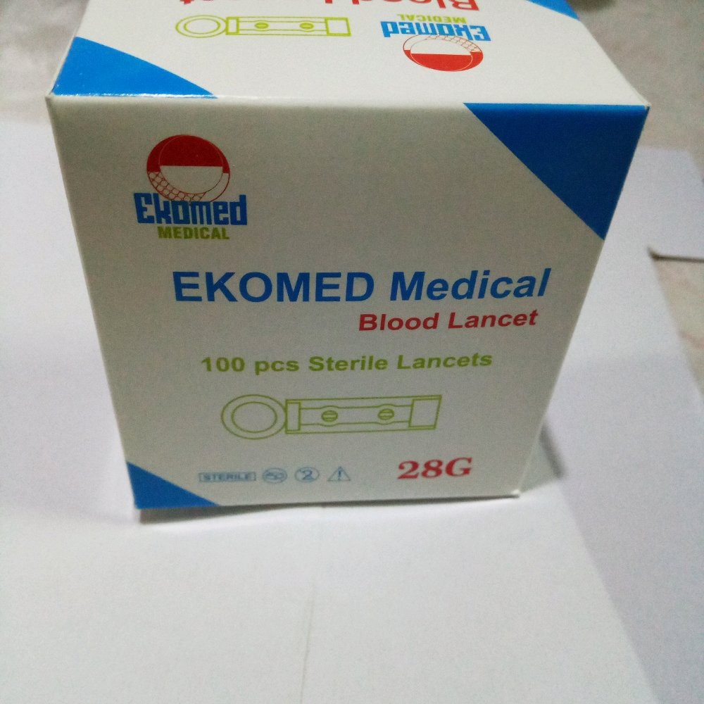 Ekomed Medical Blood Lancet 28G /Jarum pengambil darah untuk alat tes darah - isi 100 pcs