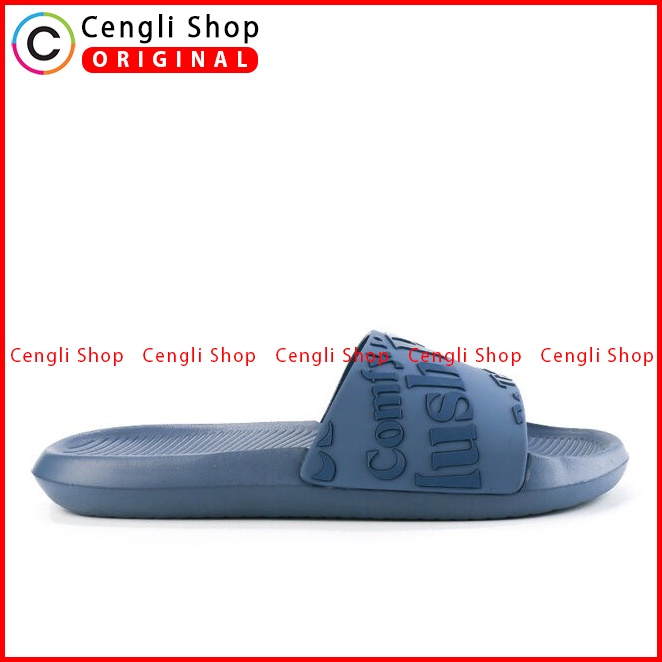 SANDAL SLIDE HUSH PUPPIES PRIA ORIGINAL CASUAL BRANDED BIRU NAVY HM39