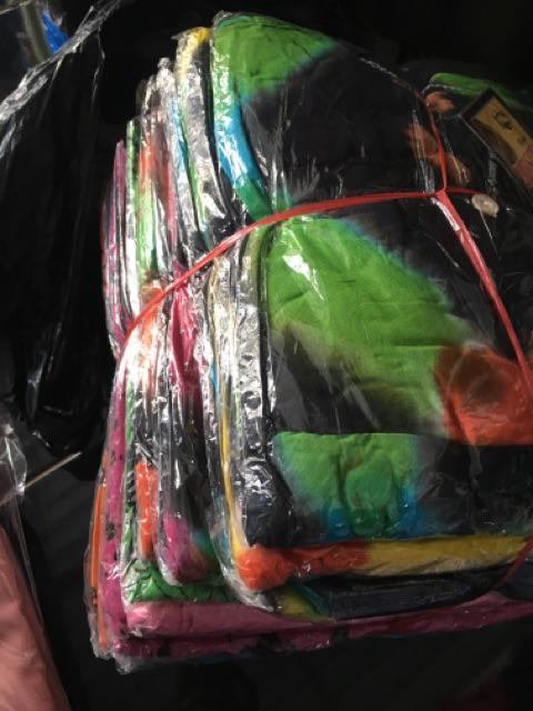 Gamis Kaos Swiss Pelangi Baju Muslimah Lengan Panjang Fashion Batik Tiedye Wanita Mall Grosir Murah