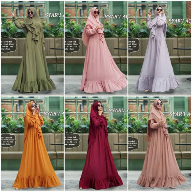 GAMIS SYARI BAHAN CERUTI IMPORT