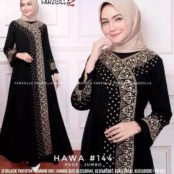 ARABIANA GAMIS BORDIR AZKA ARAB ZHEPY TURKI JETBLACK SAUDI DRESS MUSLIM FASHION MUSLIM - TPA.02Jl22ᴰ