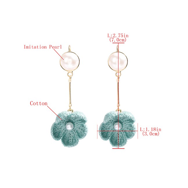 LRC Anting Gantung Fashion Flower Shape Decorated Earrings