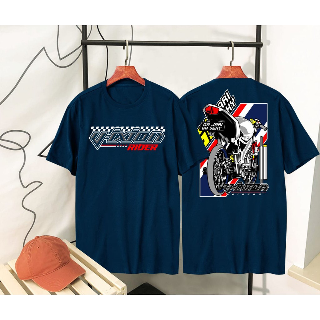 Vixion Jari Navy Kaos Racing Kaos Distro Myluckystuffshop Shopee