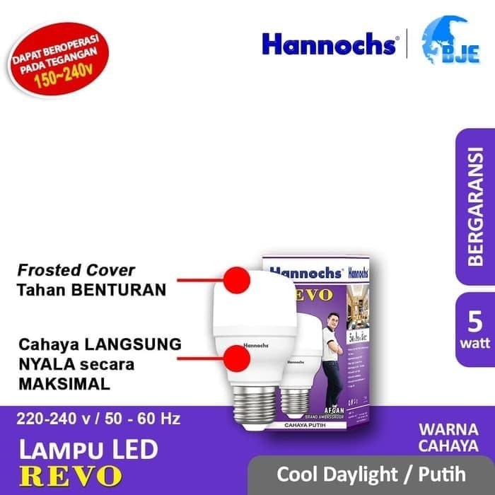 HANNOCHS Lampu LED REVO 5 Watt - Cahaya Putih - Garansi 1 Tahun