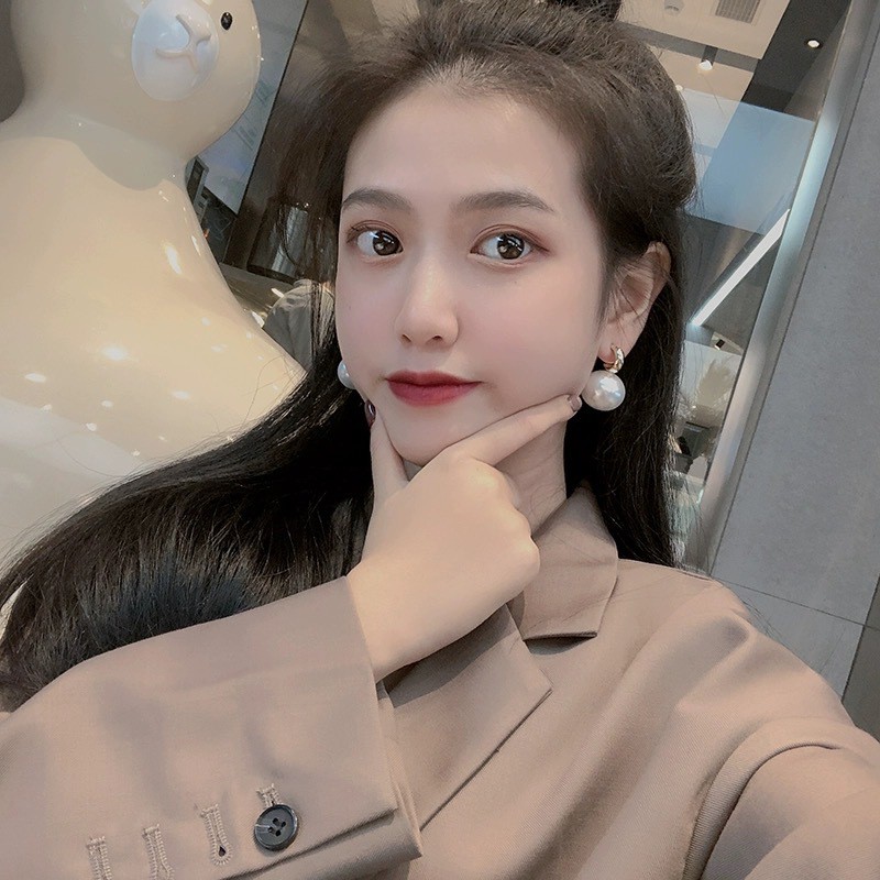 Korean version of arc-shaped big pearl earrings ladies earrings earrings jewelry wholesale