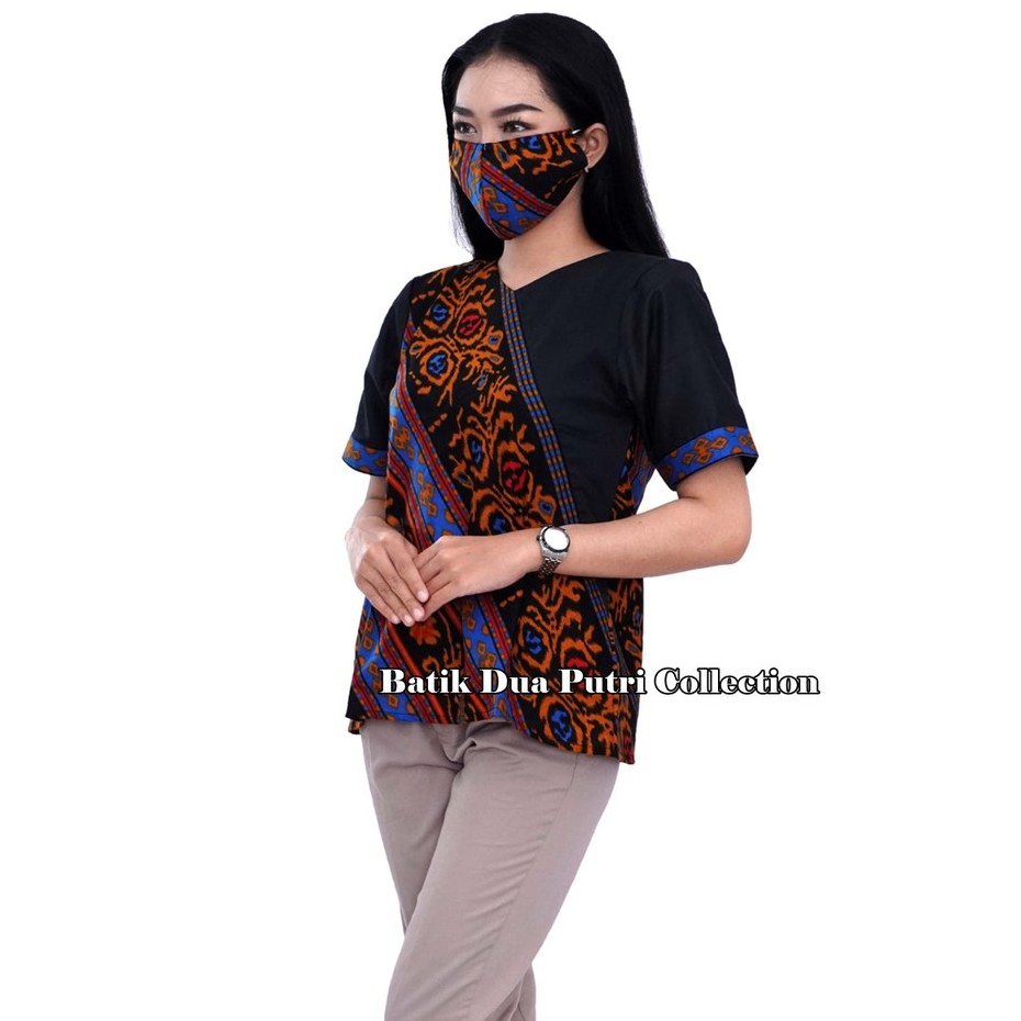 Batik Wanita Atasan Dres Kemeja Batik Motif Songket Print By Batik Dua Putri Collection