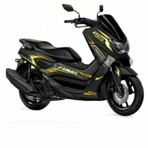 STRIPING CUTTING STICKER NMAX MOTOR HITAM STRIPING GOLD