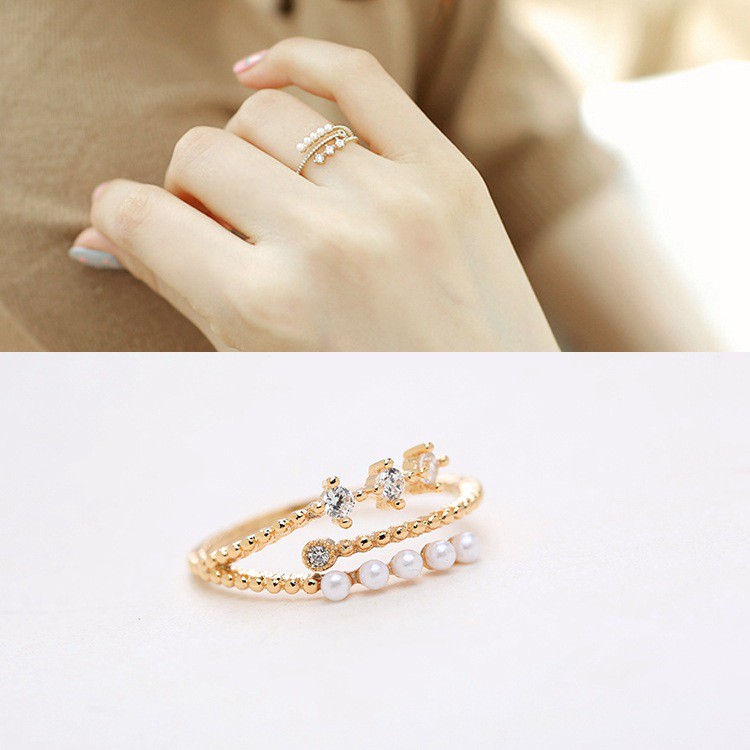 Cincin Korea Gold Plated Sangat cakep elegan CA004 Free Size Open Ring Lapis Emas