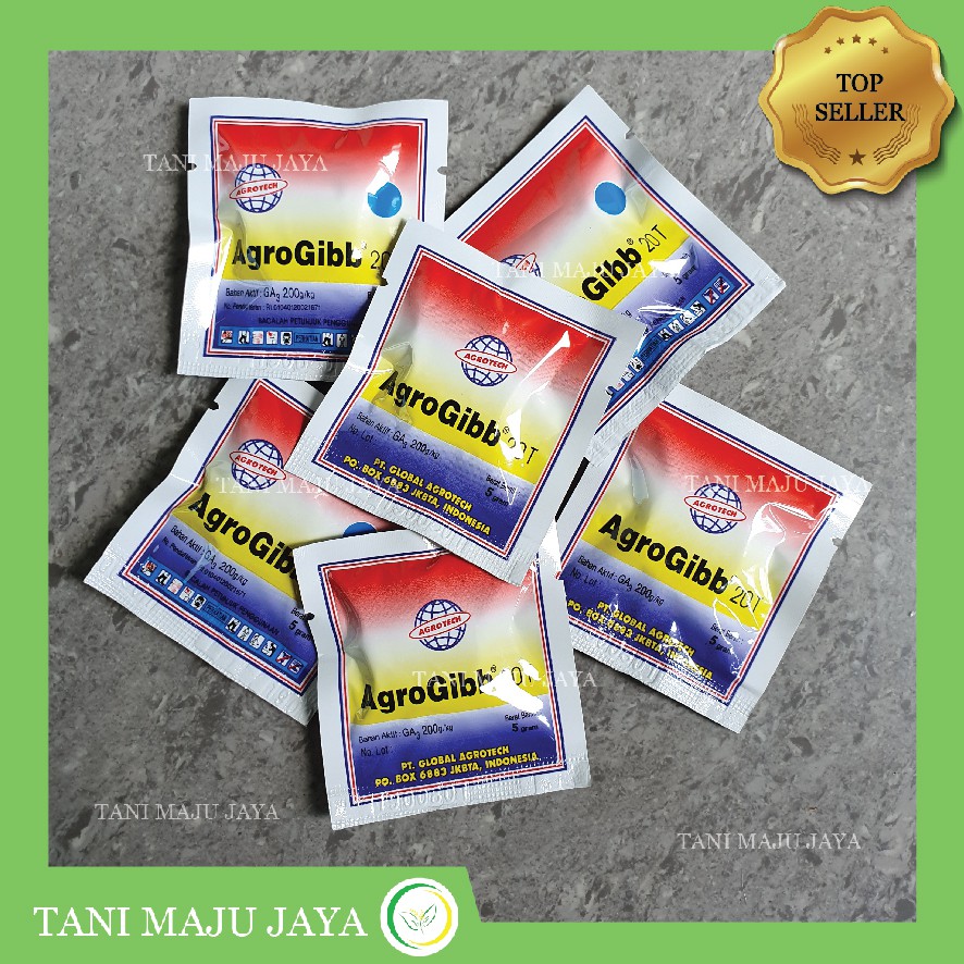 Pupuk ZPT Agrogibb 20T 5 gr Tablet GA3 Giberelin Giberelat Nutrisi Tanaman Kemasan Sachet GA 3 Buah