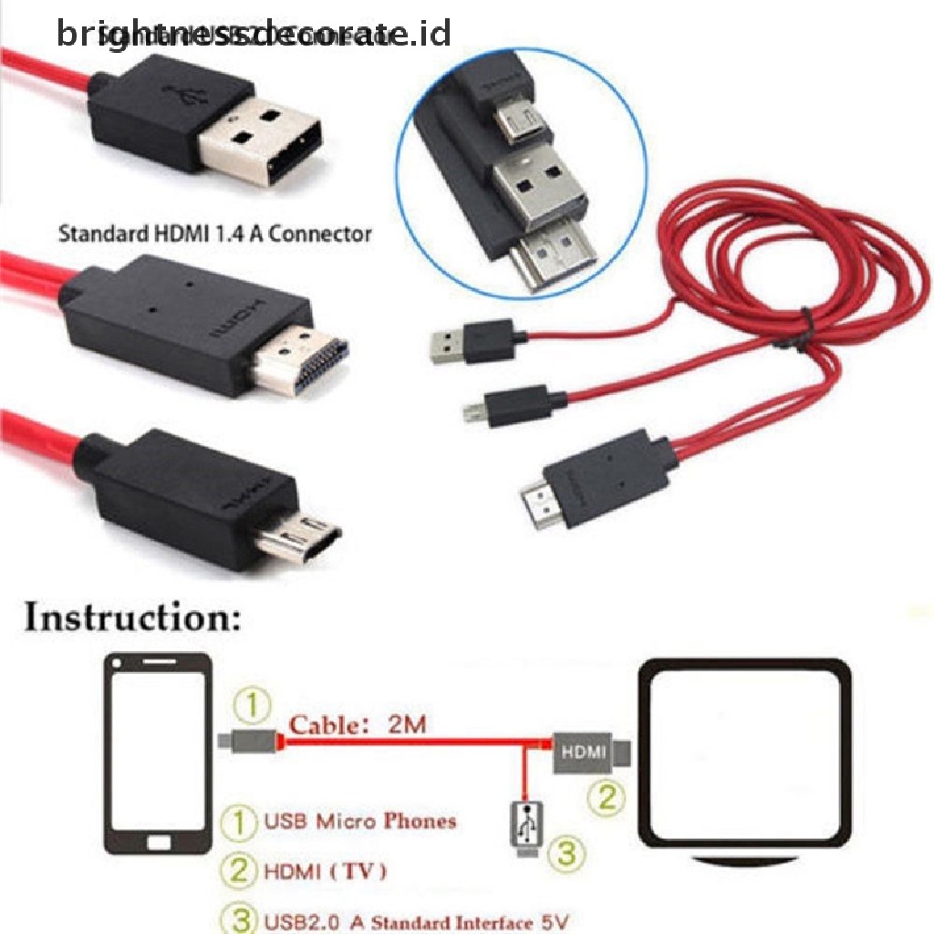 Kabel Adapter Micro USB Ke HDMI 1080P HD TV Untuk Android Samsung