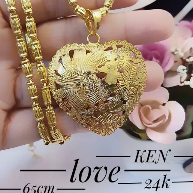 Xuping kalung rantai bambu lapis emas 24k