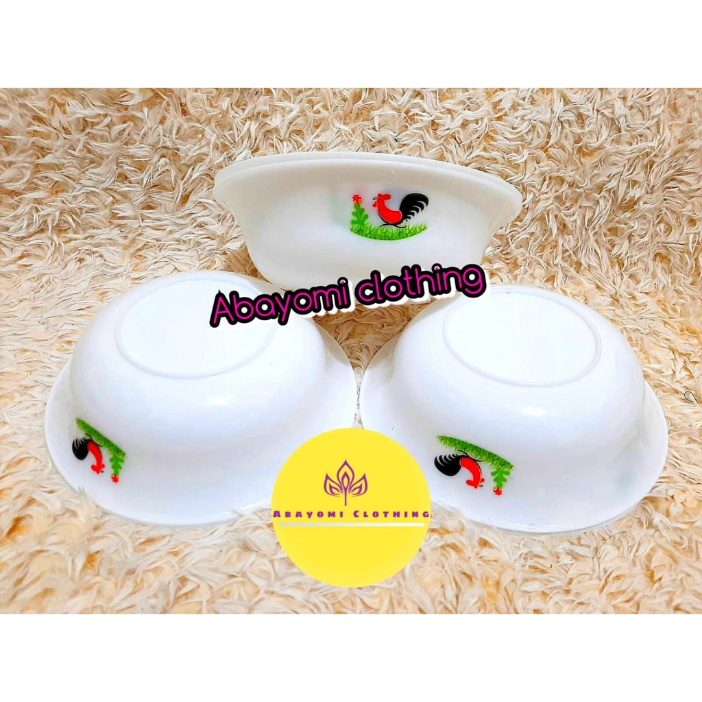 TERBARU DAN TERMURAH 12 PCS MANGKOK AYAM JAGO SEMI MELAMIN - MANGKOK AYAM BAHAN PLASTIK ANTI PECAH D