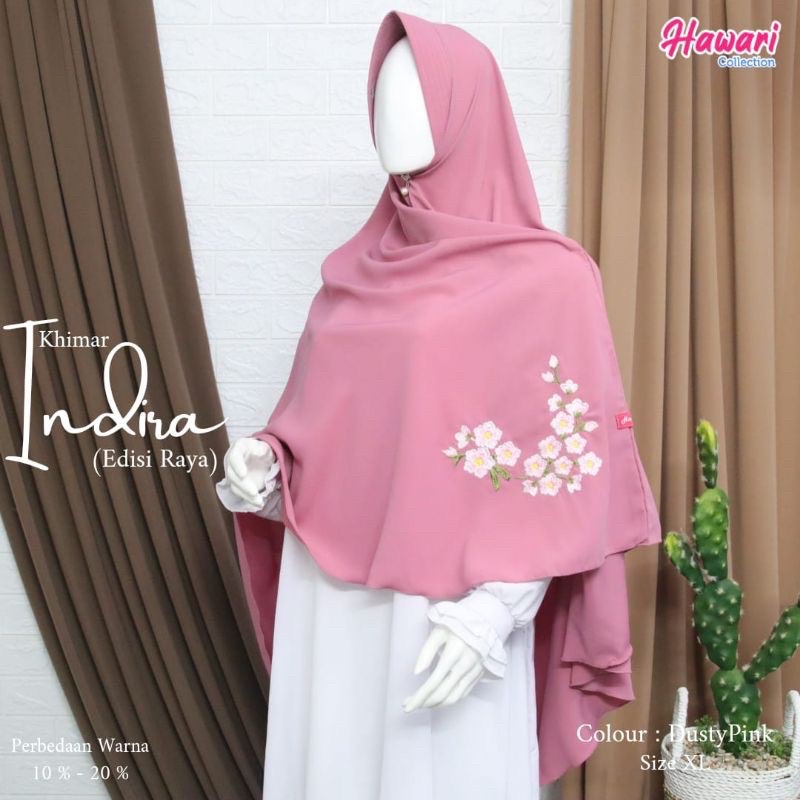 SALE khimar by hawari warna ungu bordir bunga (free cadar)