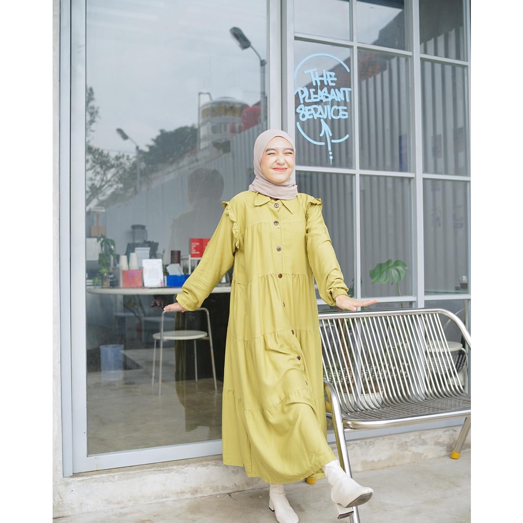 BERLYN DRESS - DRESS WANITA - KOREAN STYLE - PAKAIAN MUSLIM