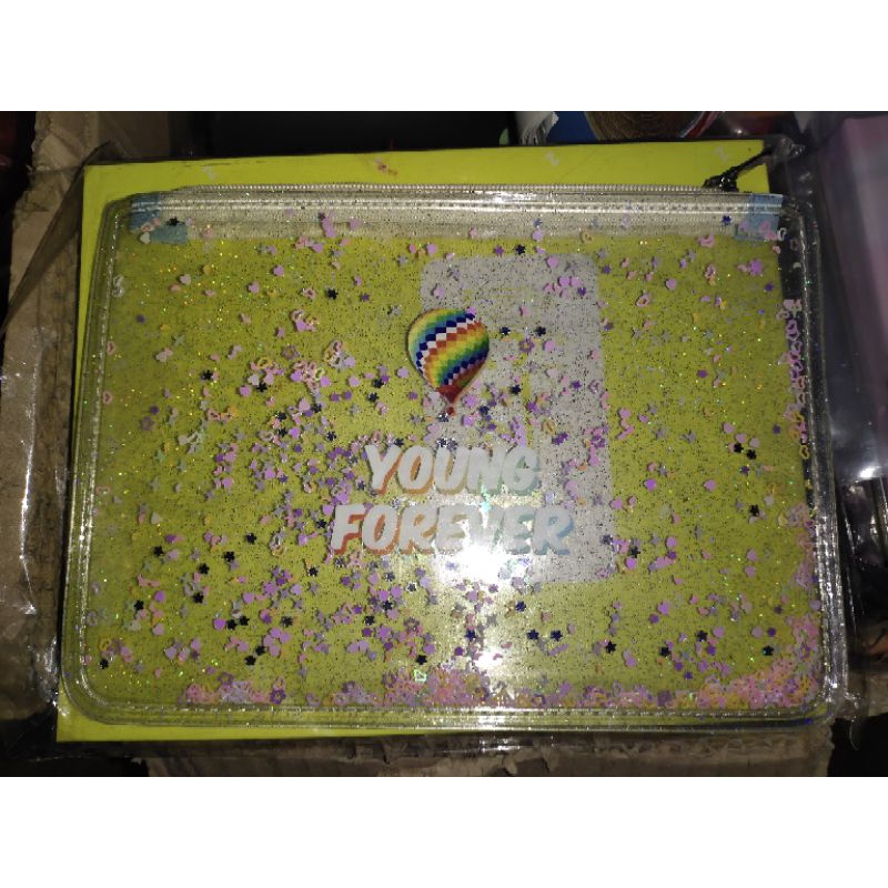 (Detail Di Desc) Unofficial Pouch Gliter BTS Young Forever/Pouch Unnof BTS Fanmade/Dompet BTS/Kotak 