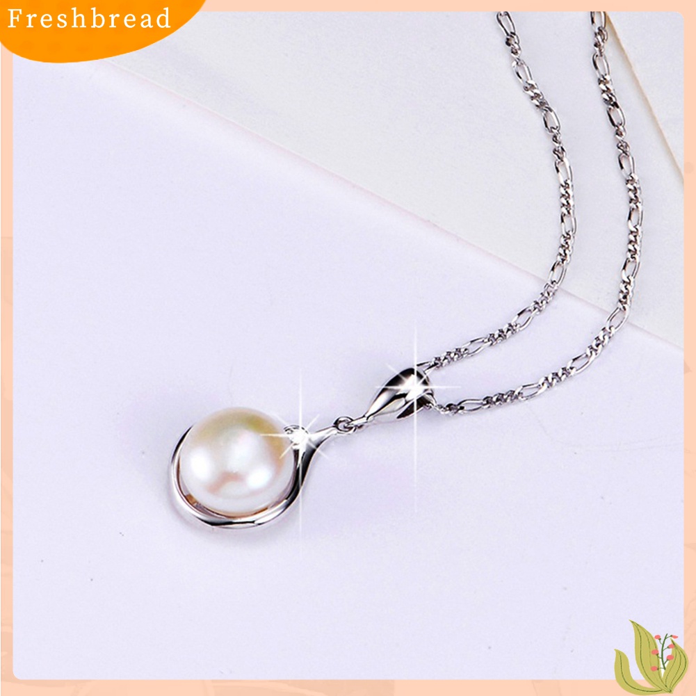 Terlaris Elegant Single Faux Pearl Pendant Necklace Choker Chain Women Gift Party Jewelry