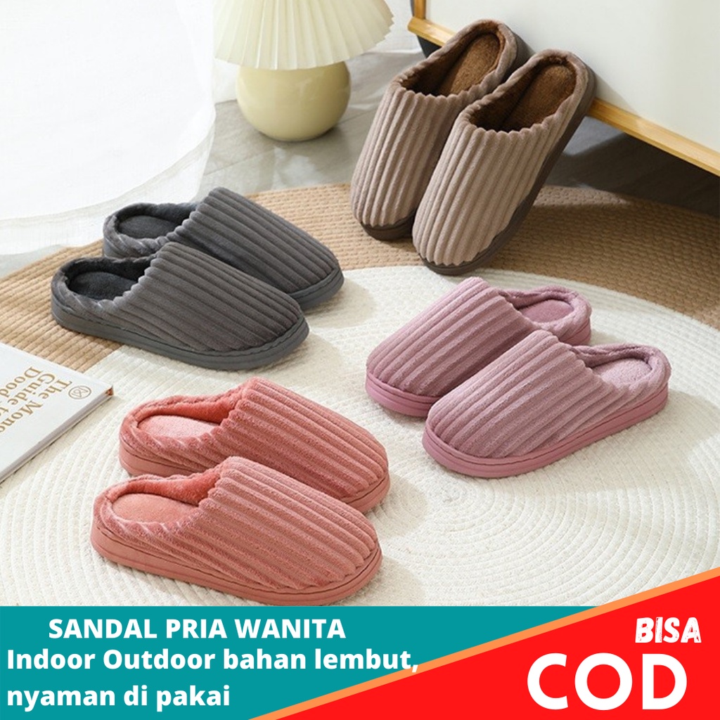 SANDAL RUMAH ANTI-SLIP SLIPPER EVA SOFT UNISEX SENDAL WARNA brown PINK PING Black ungu INDOOR RUMAHA