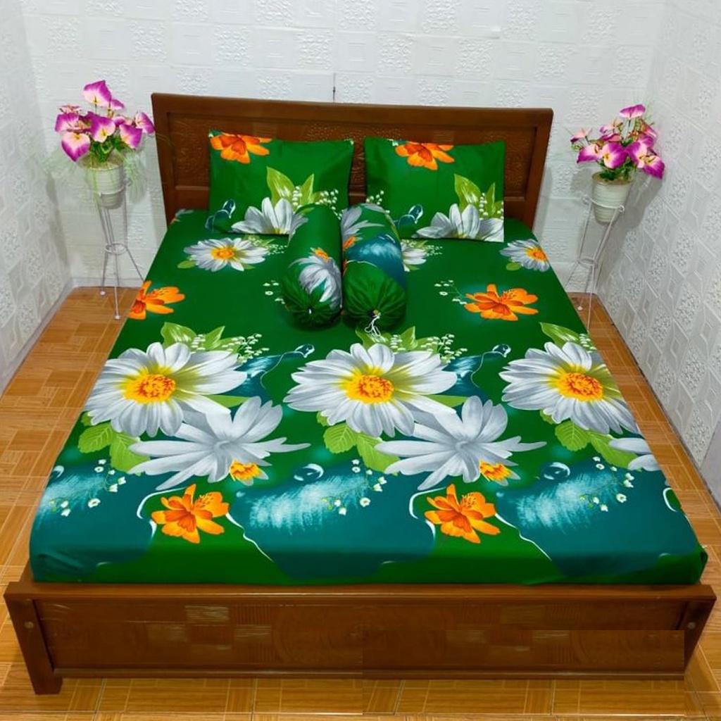 [✅COD] Sprei Seprei 180x200 + 4 Sarung Bantal Guling Homemade Aneka Motif Dekorasi Kamar Aesthetic Perlengkapan Rumah Murah