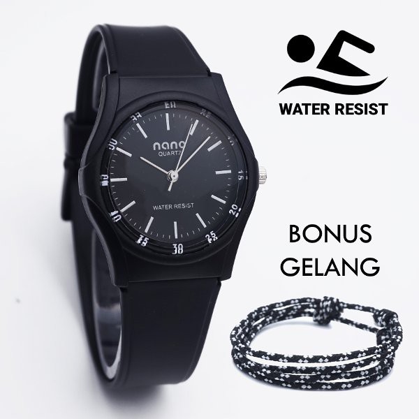 BARU JAM TANGAN WANITA NANO 1038 ANTI AIR WATER RESIST PROOF BONUS GELANG UNTUK KADO HADIAH