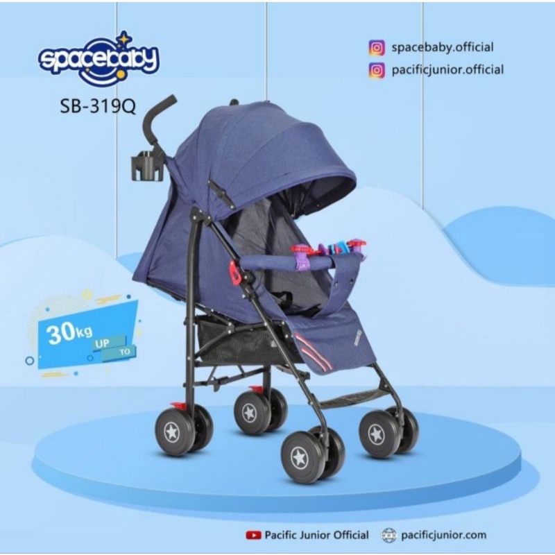 KERETA DORONG BABY STROLLER SPACE BABY PACIFIC BIRU