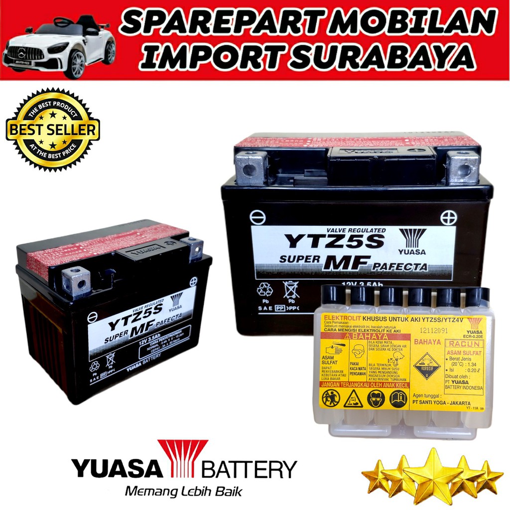 ASLI YUASA YTZ5S ORIGINAL AKI MOTOR BAWAAN PABRIK BEAT MIO VARIO ACCU HONDA YAMAHA SUZUKI MOTOBATT
