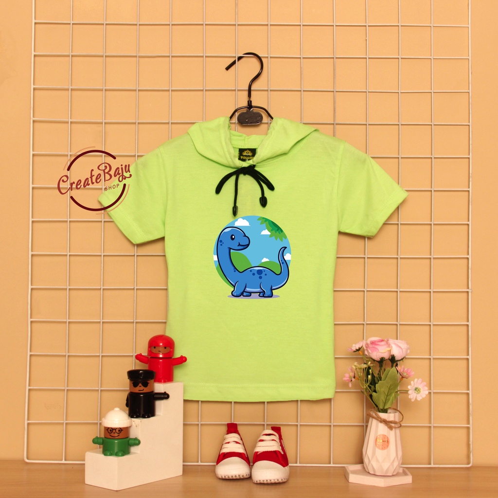 KAOS ATASAN HOODIE ANAK DINO AWAN BAJU ATASAN ANAK 1-7 TAHUN