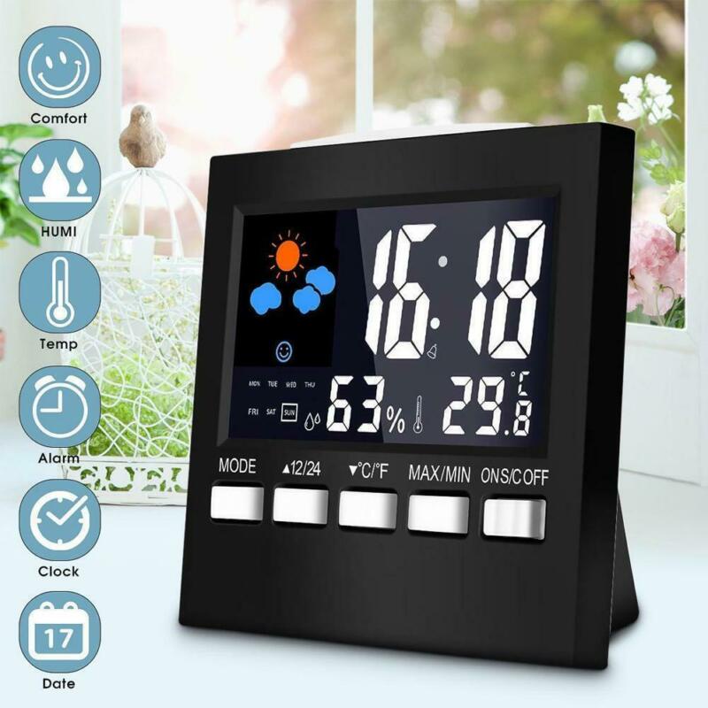 Digital LCD Display TEMP Humidity Alarm Calendar Weather Multifunction Clock 