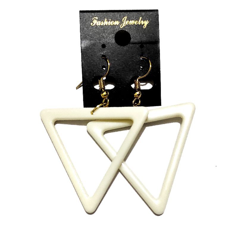 Samantha Triangle Mismatched Earrings Anting Hooks Segitiga Chic Style