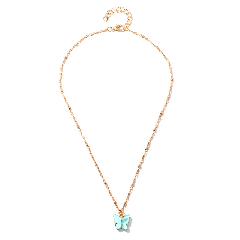 Kalung Delicate Butterfly Necklace Women Bohemian Gold Color Clavicle Choker Necklaces