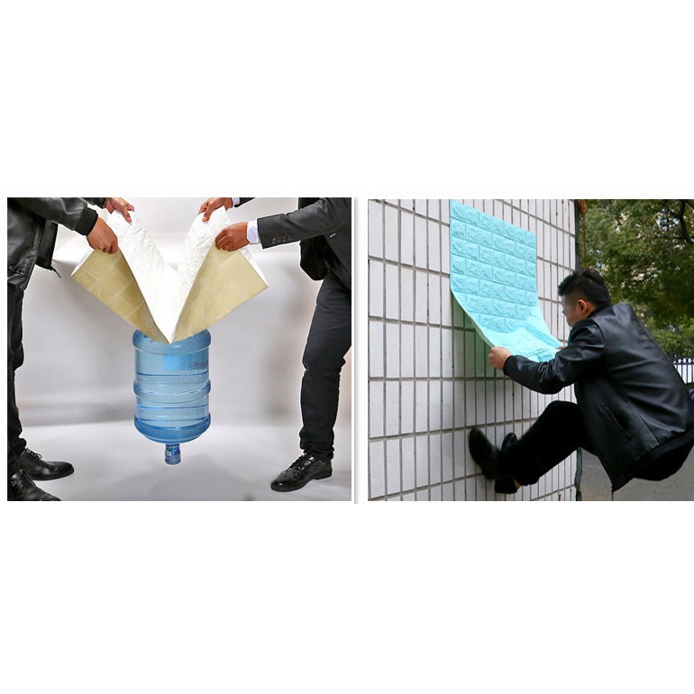 1 Wallpaper Foam Dinding Stiker Wallfoam 3D Sticker Dekorasi Kamar Rumah Murah [Seri A] Bata / Wallpaper Timbul Anti Air high quality/ premium-2