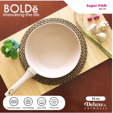 PANCI BOLDE 24 CM WOK BEIGE, BOLDE 24 CM WOK BLACK DARK KNIGHT, BOLDE 24 CM WOK BLACK PINK