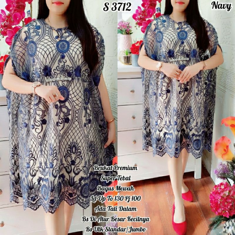 Dress Nagita Brukat Premium Pinggang Mote